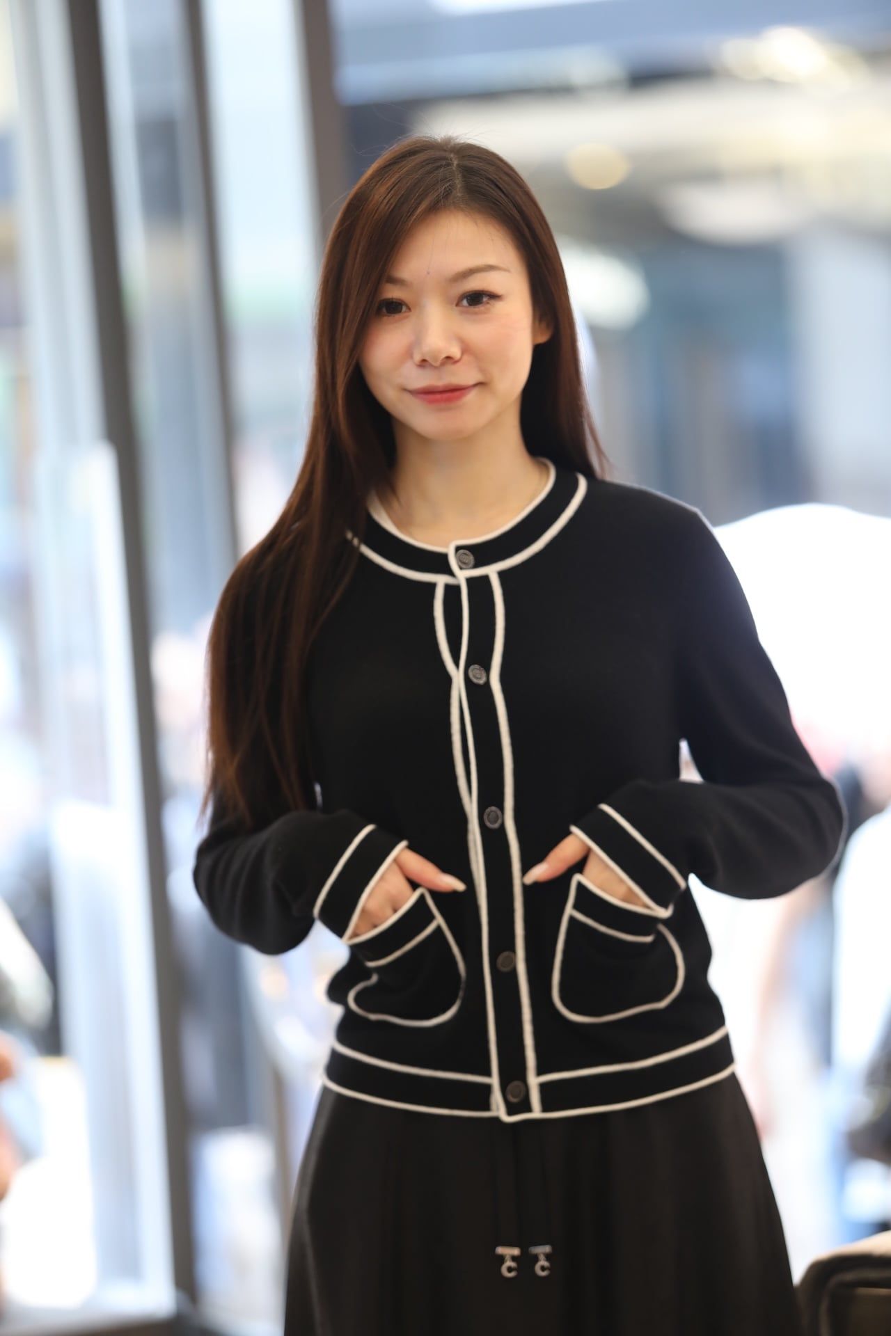  Áo CDG đen 2 túi viền trắng 26 