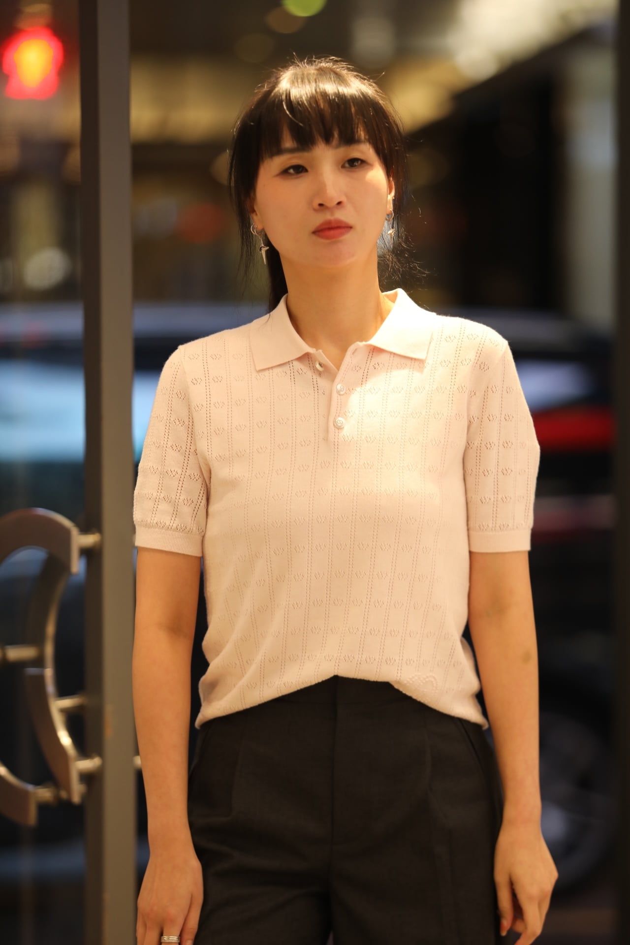  Áo polo hồng full logo, 3 cúc ngọc 