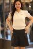  Áo polo len ngắn tay dệt họa tiết nổi – Wool pha Cotton 