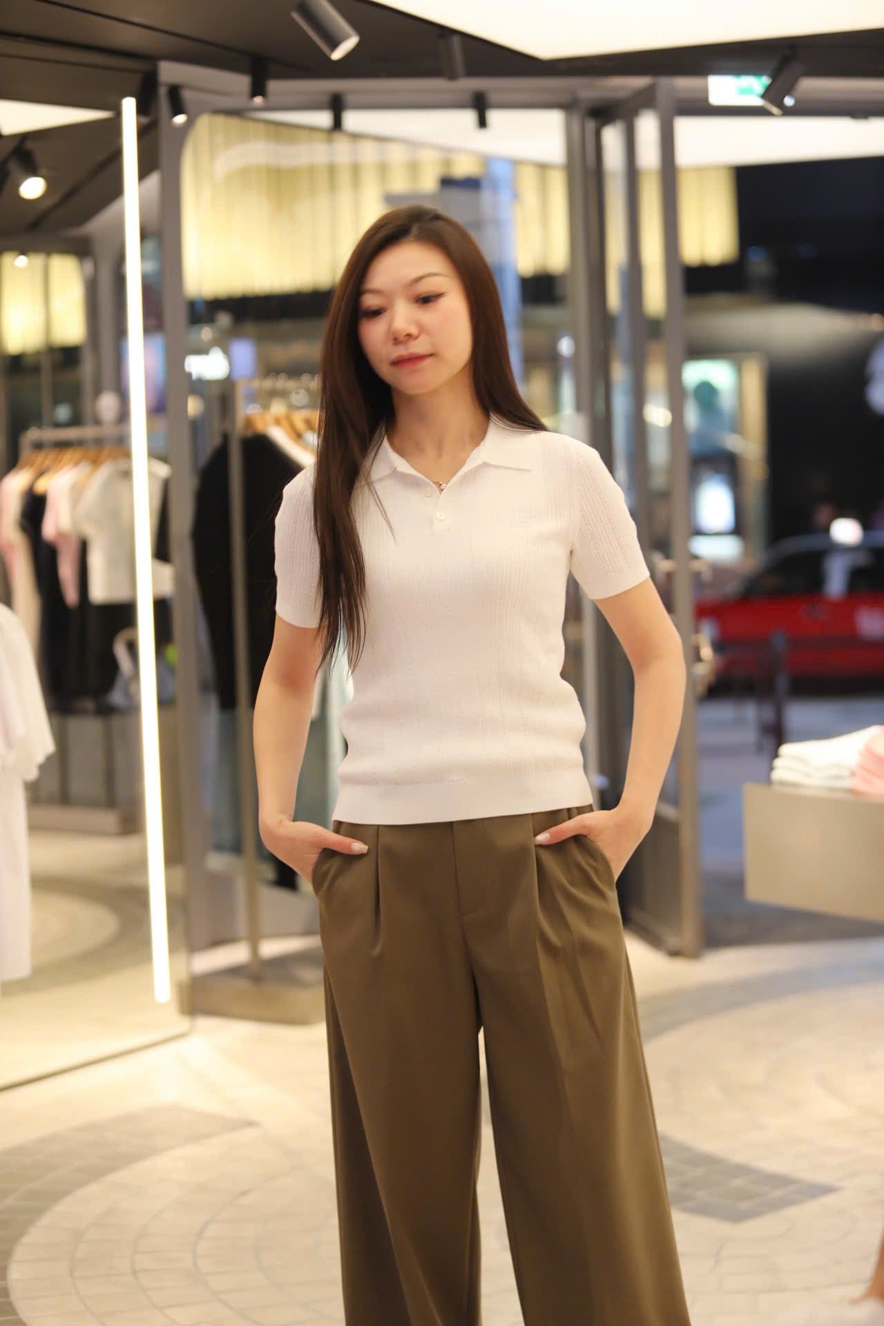  Áo Polo Trắng gân nổi 