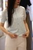  Áo CDG ngắn tay xanh pastel họa tiết chìm 