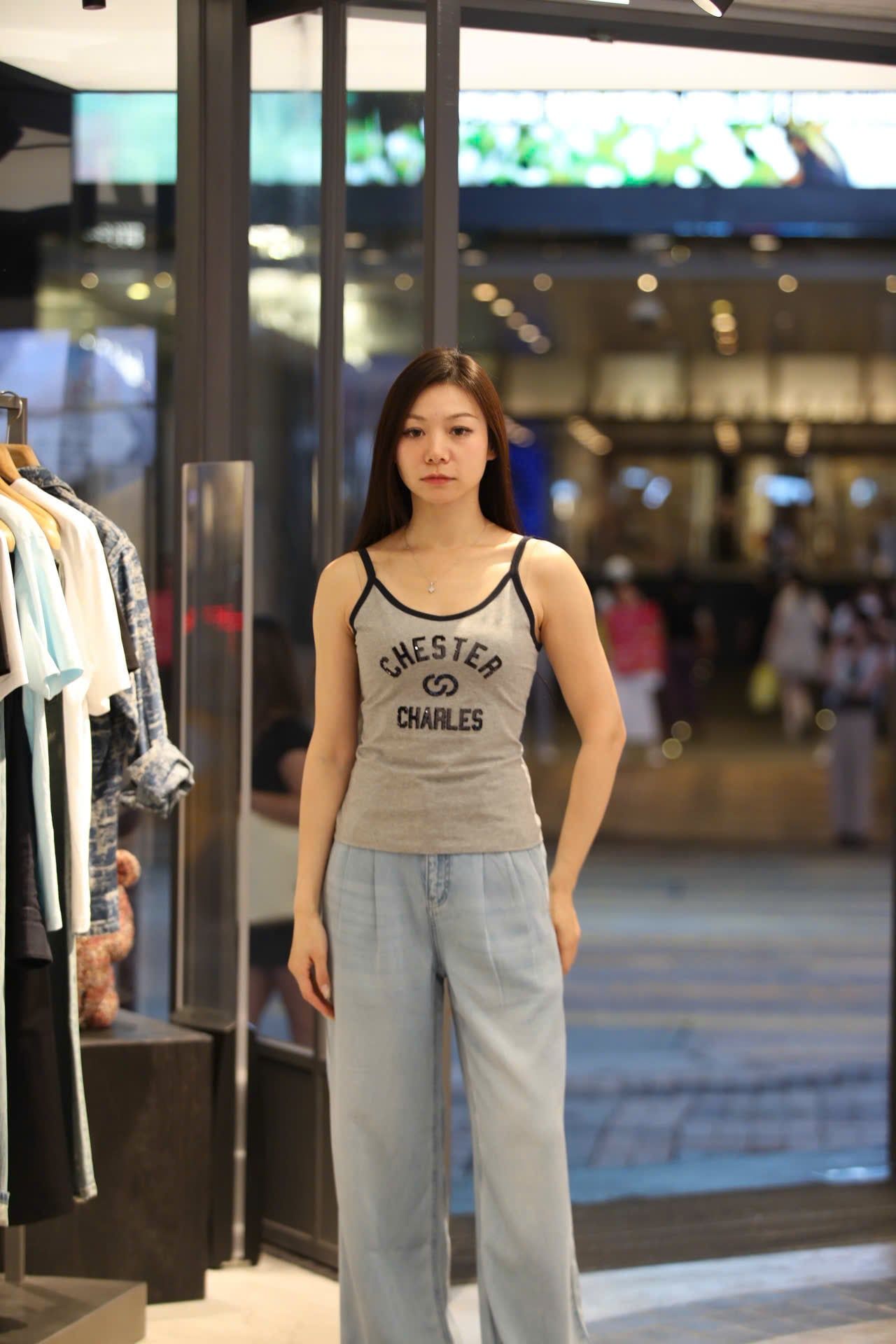  Áo Tanktop Xám viền đen Logo CC 