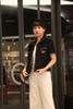 1.Áo tweed đen CDG viền trắng ngắn tay-logo túi ngực 
