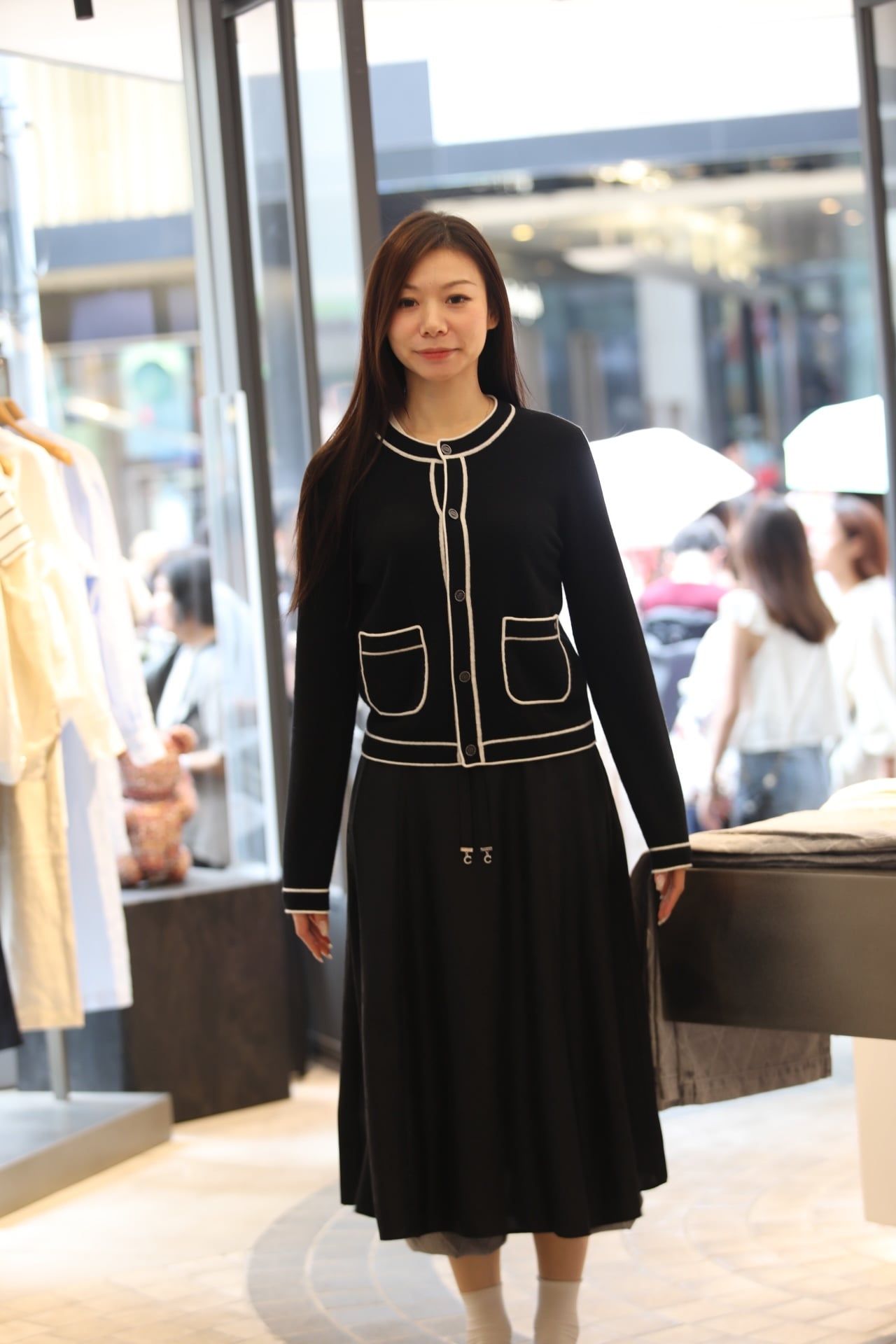  Áo CDG đen 2 túi viền trắng 26 