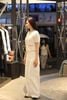  Áo CDG ngắn tay kem viền đỏ Burgundy 