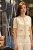  Áo CDG ngắn tay kem viền đỏ Burgundy 