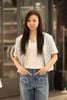  1.Áo tweed 2 túi ngực - xanh nhạt viền trắng 