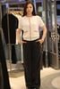  Áo CDG ngắn tay kem viền đỏ Burgundy 