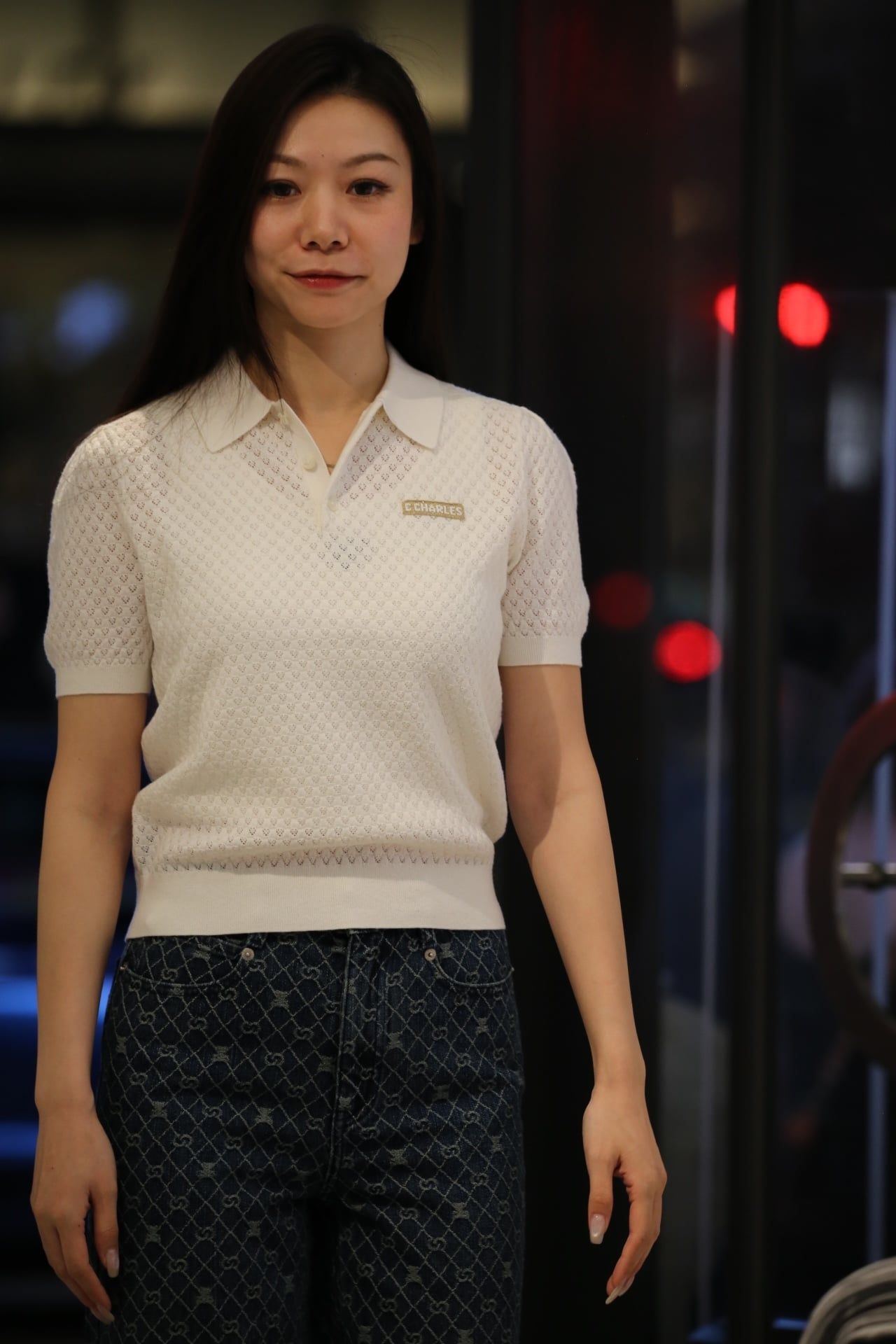  Áo polo len ngắn tay dệt họa tiết nổi – Wool pha Cotton 