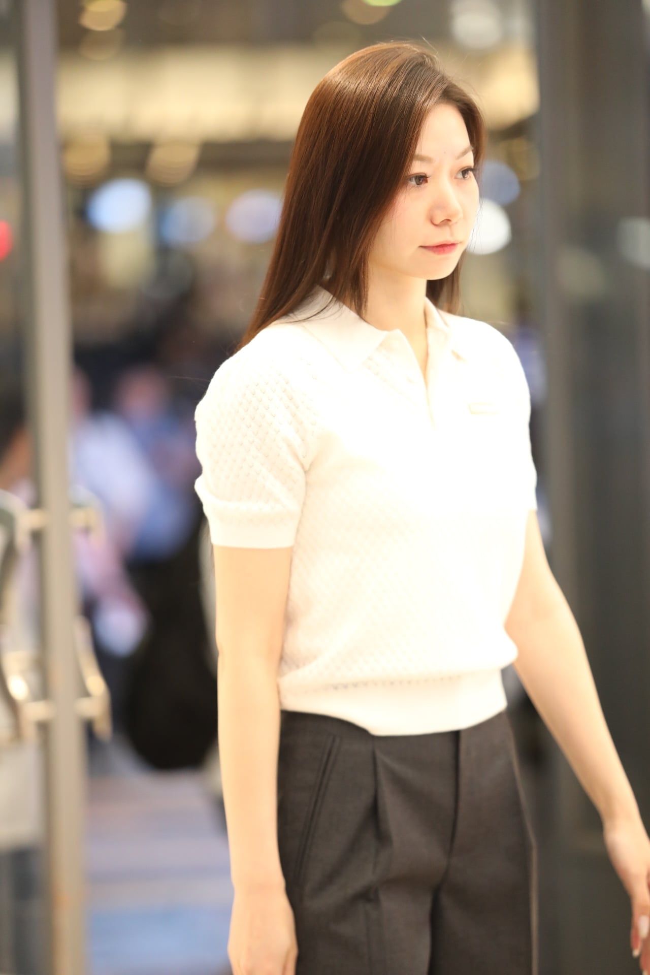  Áo polo len ngắn tay dệt họa tiết nổi – Wool pha Cotton 