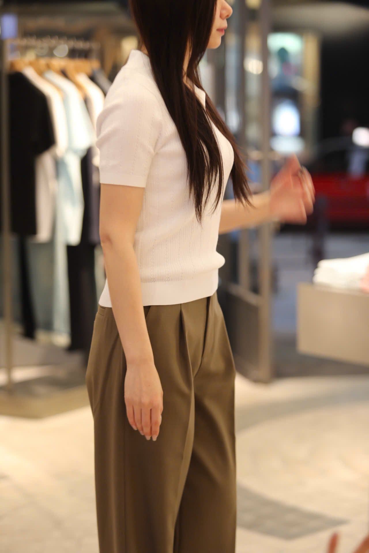  Áo Polo Trắng gân nổi 