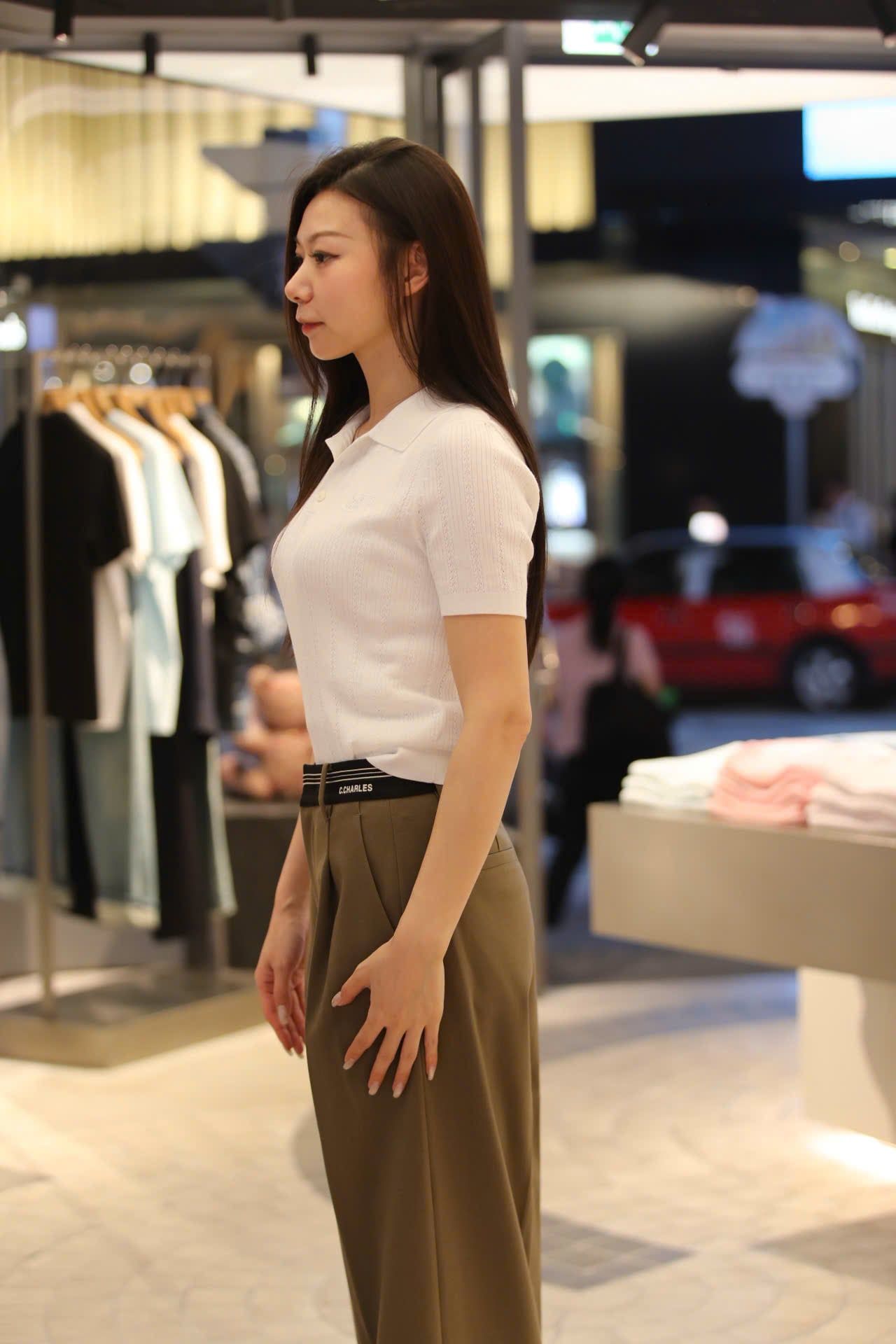  Áo Polo Trắng gân nổi 