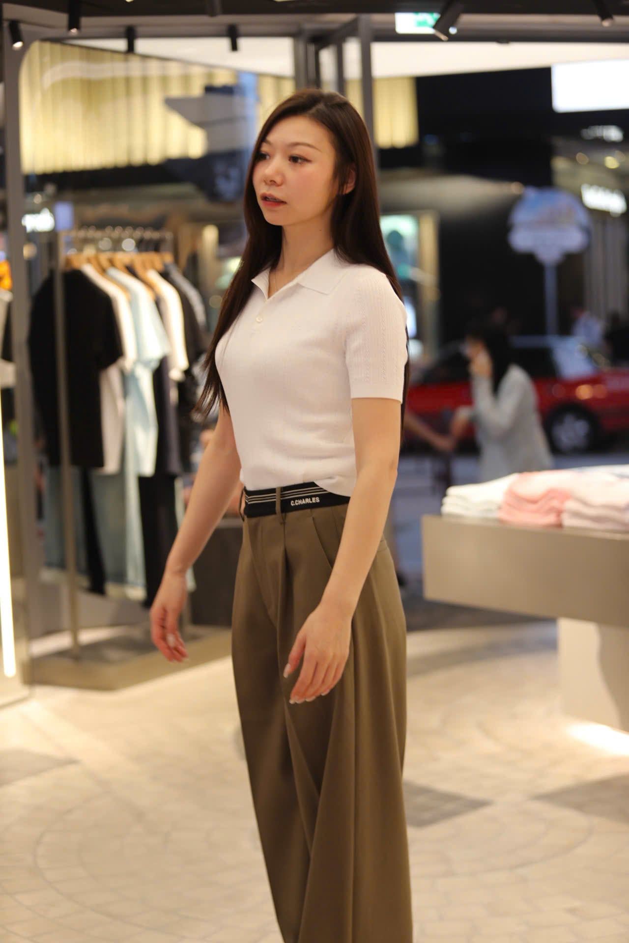  Áo Polo Trắng gân nổi 