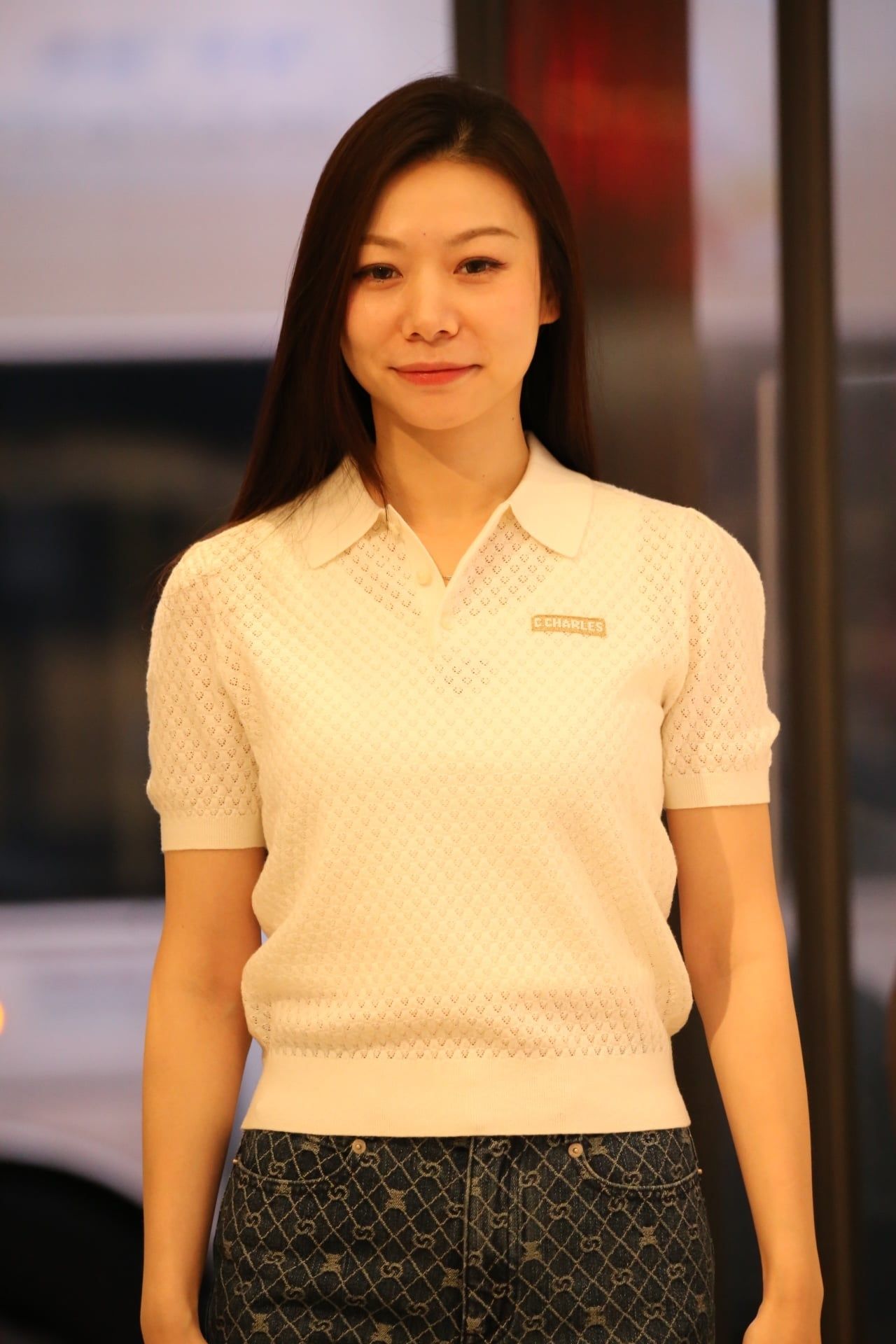  Áo polo len ngắn tay dệt họa tiết nổi – Wool pha Cotton 