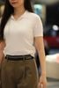  Áo Polo Trắng gân nổi 