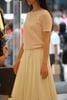  Áo ngắn tay Monogram, cổ tròn hồng pastel 