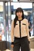  CDG hồng nhạt 2 túi trước - viền đen 