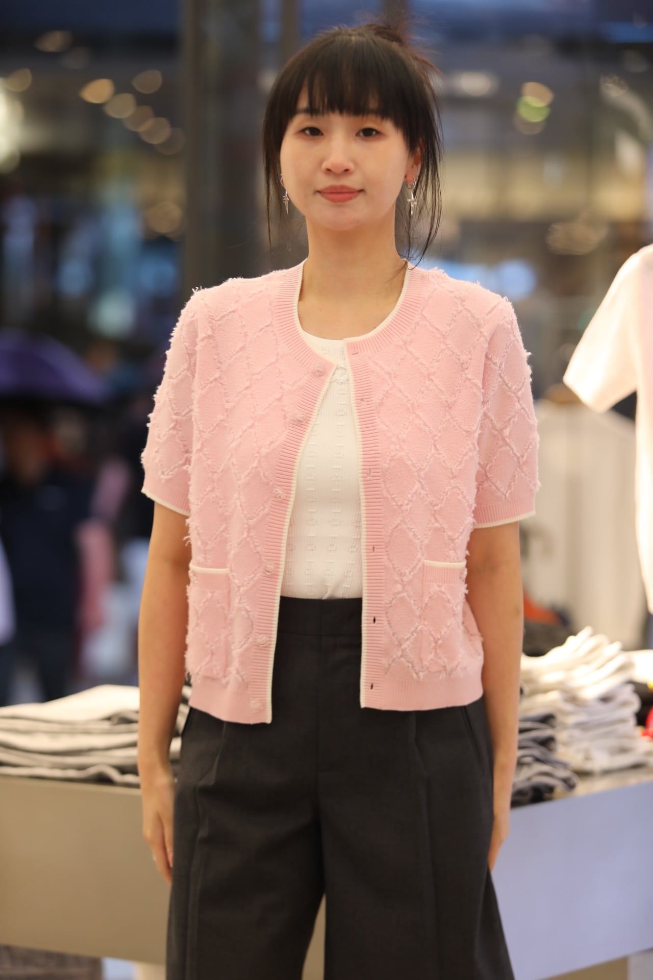  Áo CDG trám hồng ngắn tay 