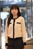  CDG hồng nhạt 2 túi trước - viền đen 