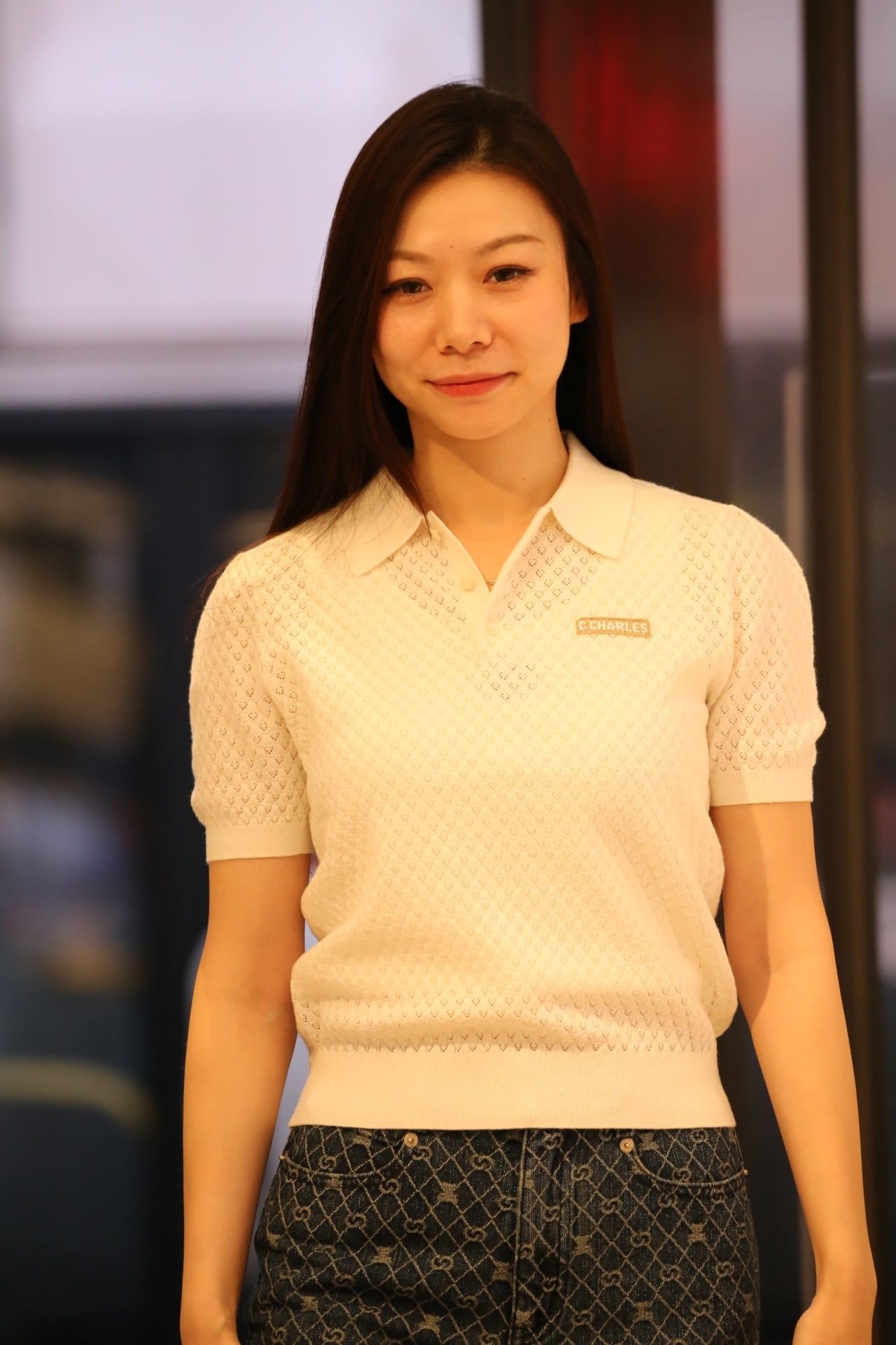  Áo polo len ngắn tay dệt họa tiết nổi – Wool pha Cotton 