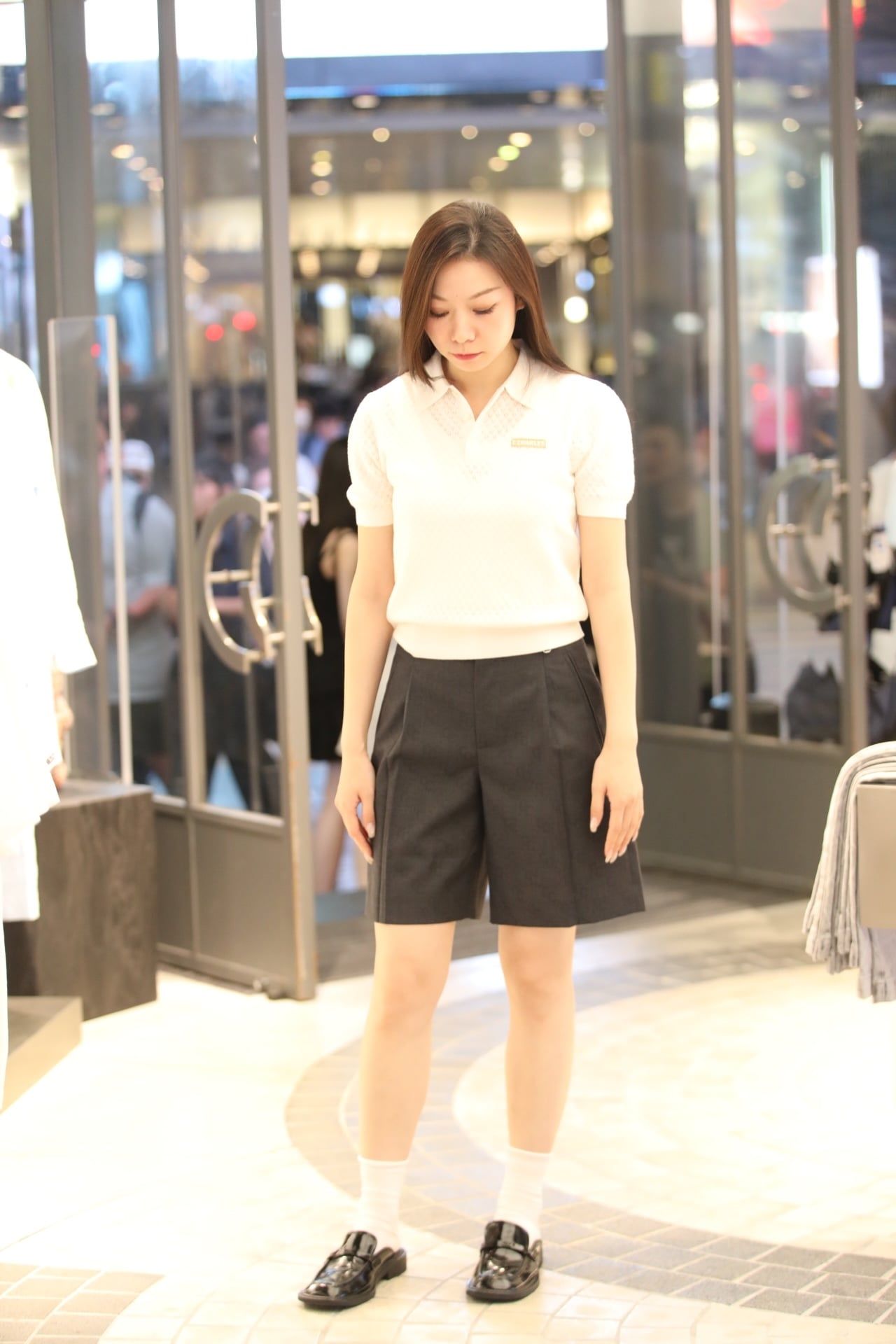  Áo polo len ngắn tay dệt họa tiết nổi – Wool pha Cotton 