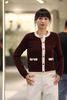  Áo CDG đỏ đô, viền hồng phấn 