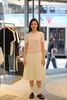  Áo ngắn tay Monogram, cổ tròn hồng pastel 