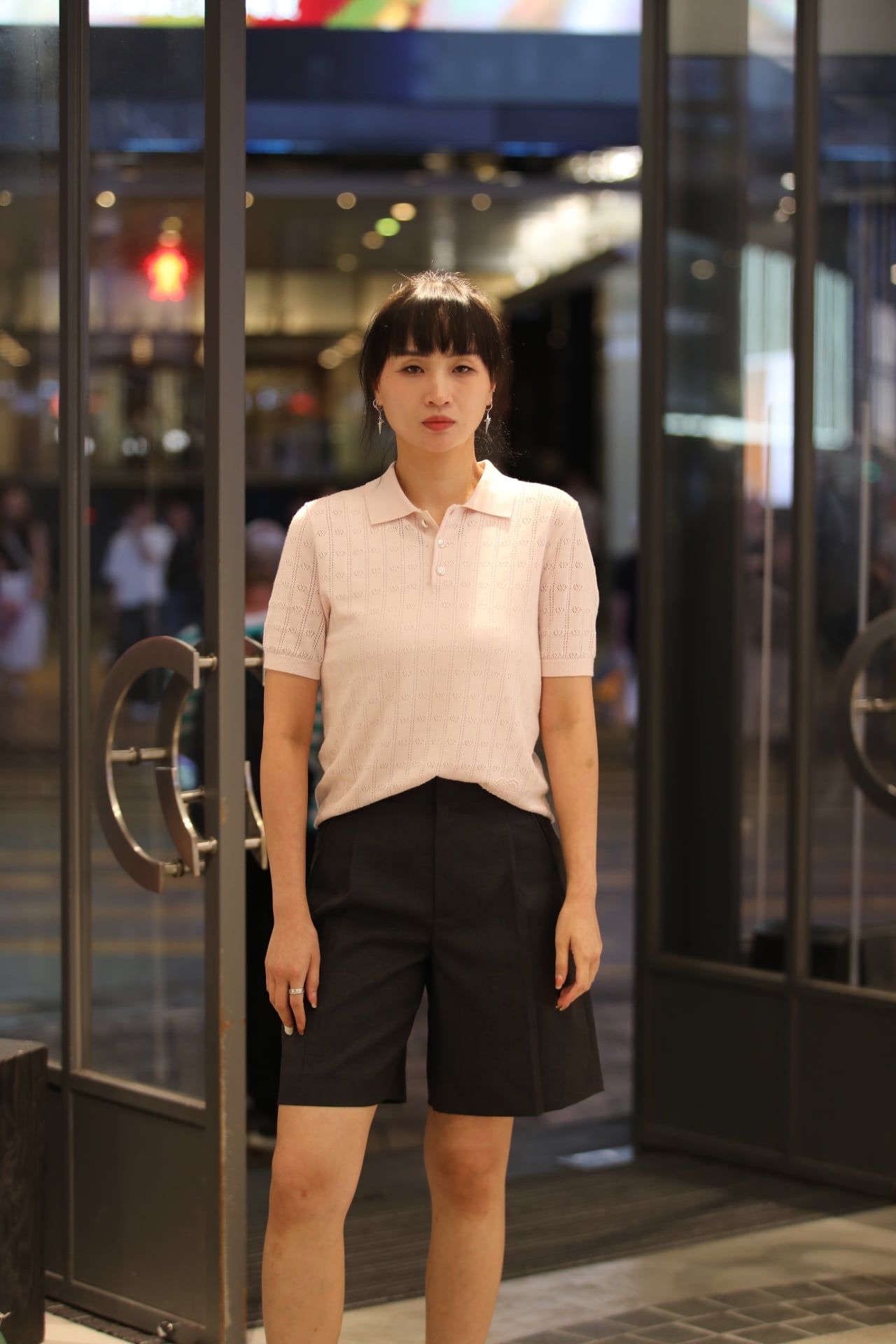  Áo polo hồng full logo, 3 cúc ngọc 