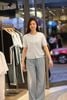  Áo CDG ngắn tay xanh pastel họa tiết chìm 