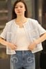  1.Áo tweed 2 túi ngực - xanh nhạt viền trắng 