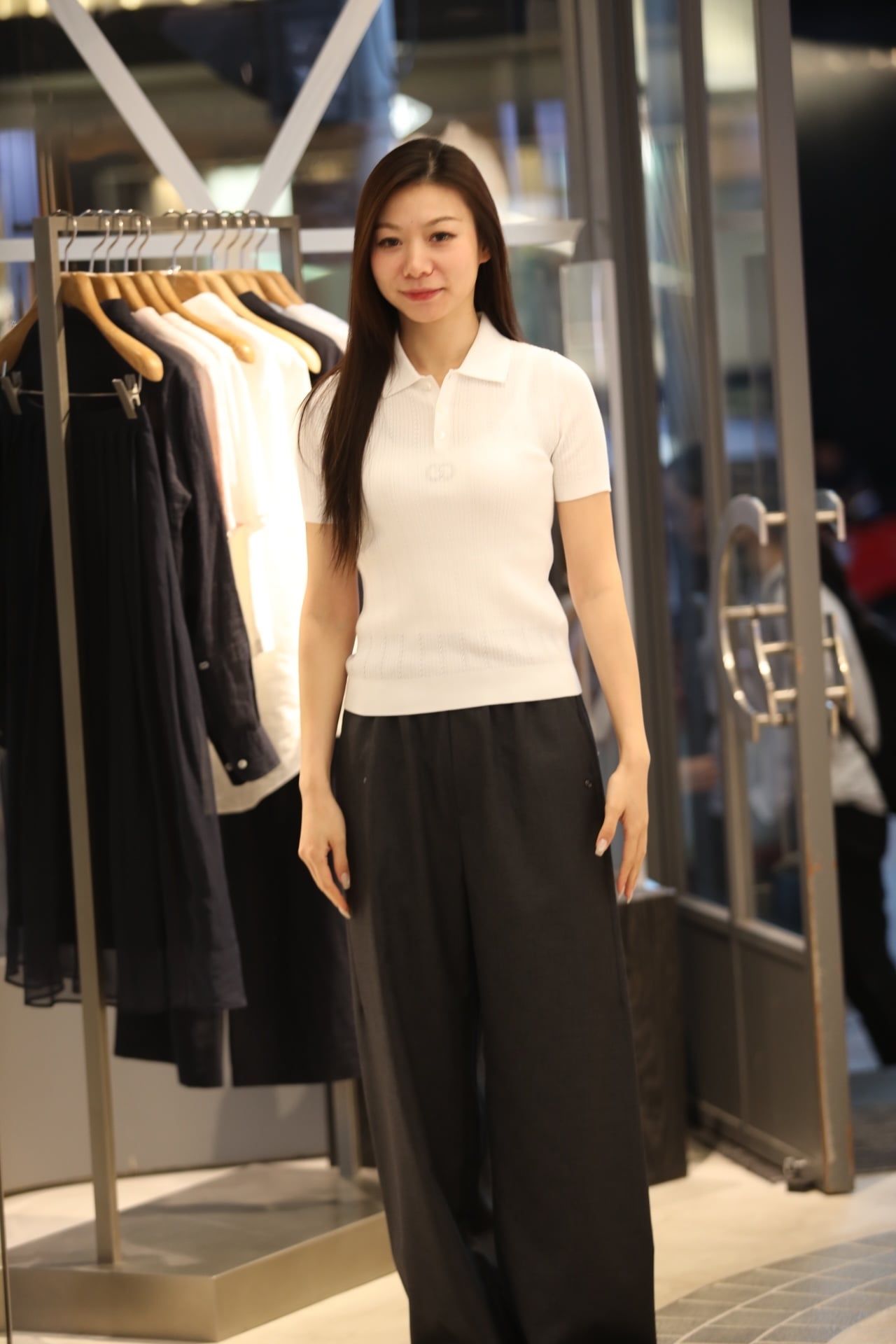  Quần vải xám cạp chun full logo CC 