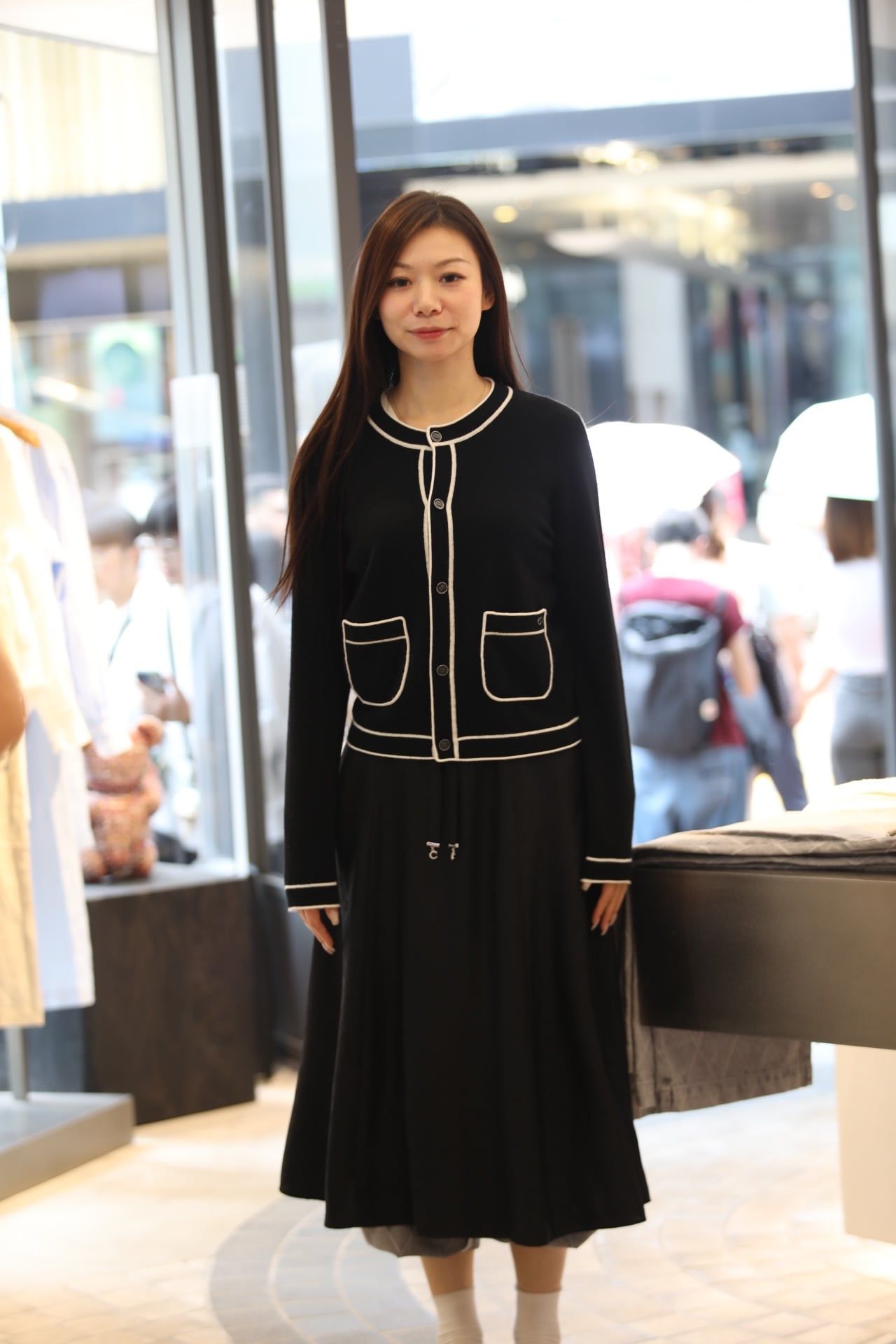  Áo CDG đen 2 túi viền trắng 26 