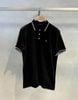  Áo polo đen Nam CC - cổ viền trắng chữ lồng 