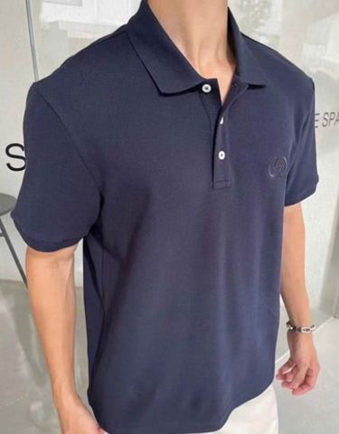  Áo polo navy Nam CC, logo xanh nổi 1 bên 