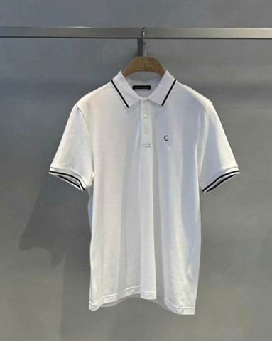  Áo polo trắng Nam CC- cổ viền đen chữ lồng 