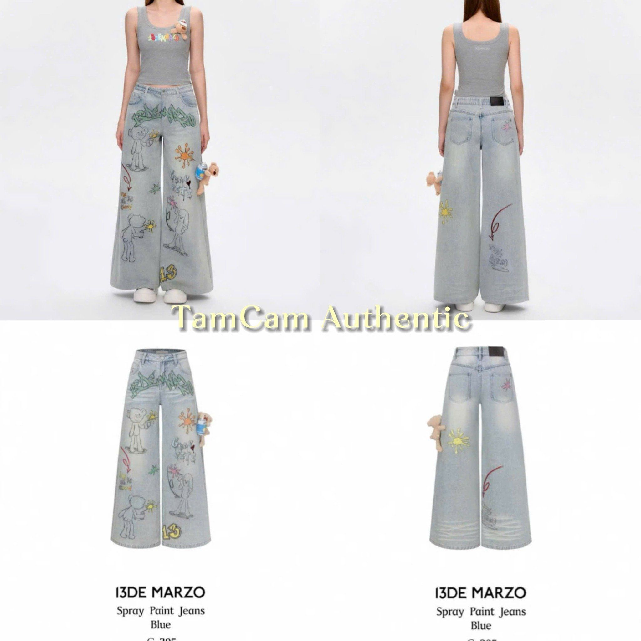  Quần jean xanh mài - kèm gấu 