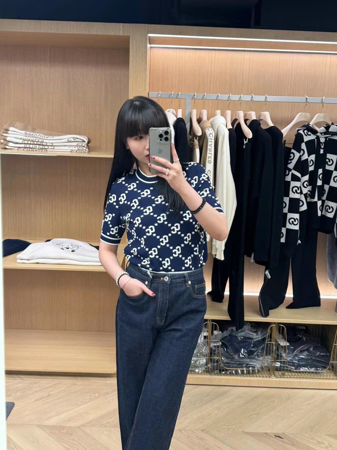  Áo Navy Full Logo ngắn tay 