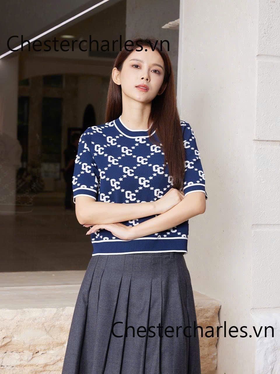  Áo Navy Full Logo ngắn tay 