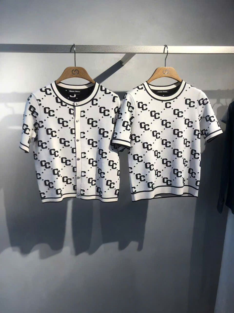  Áo CDG trắng full logo 