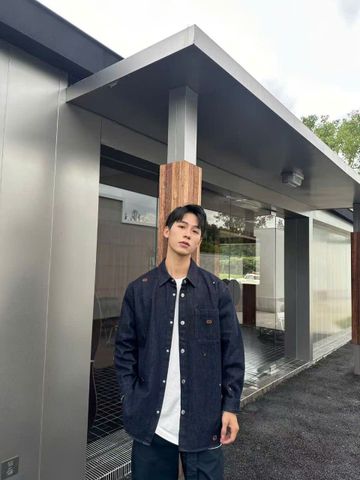  Áo Jean Nam xanh than 