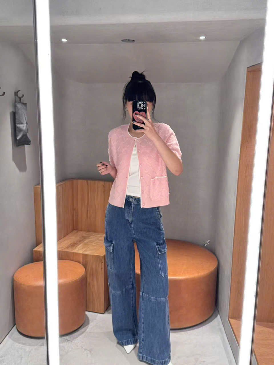  Áo CDG trám hồng ngắn tay 