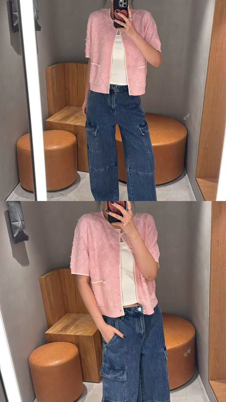  Áo CDG trám hồng ngắn tay 