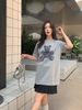  Áo phông xám Gấu dáng over 
