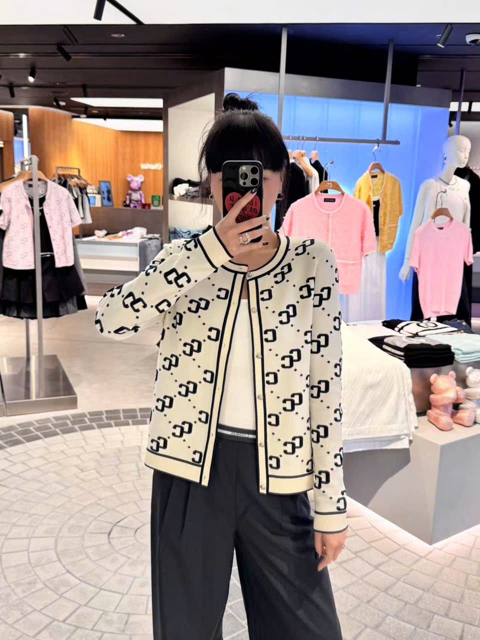  Áo CDG trắng full logo 