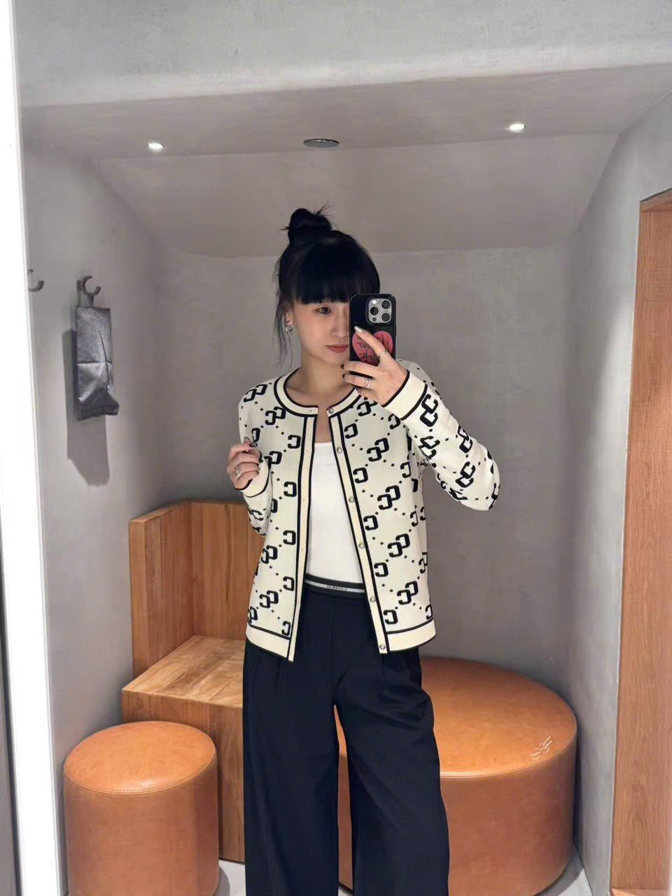  Áo CDG trắng full logo 