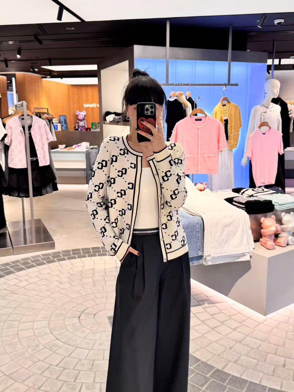  Áo CDG trắng full logo 