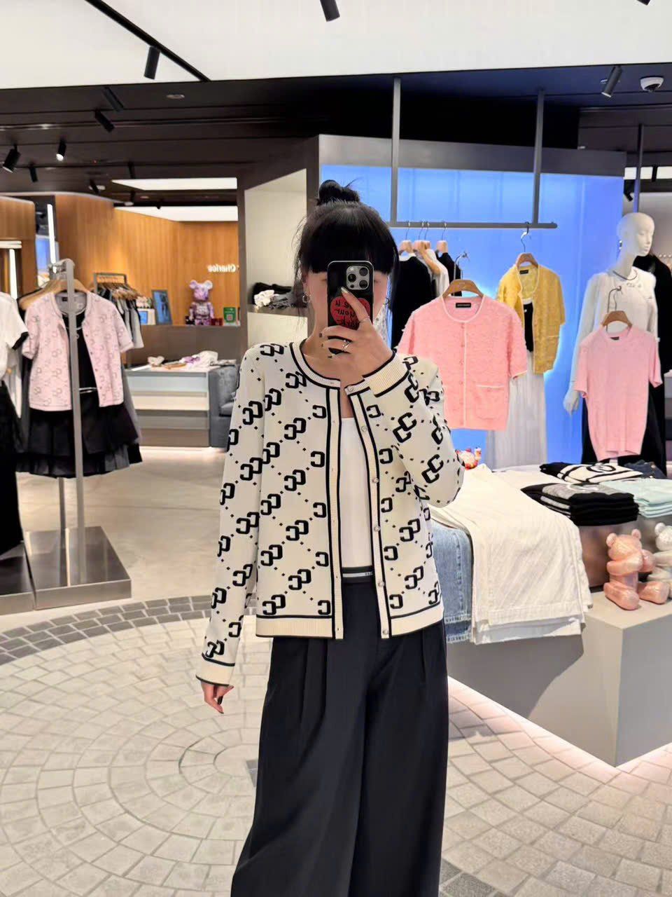  Áo CDG trắng full logo 