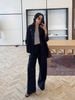 Bộ Áo sơ mi và quần vải cạp chun - Navy logo trắng set 