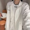  Áo khoác gió trắng Logo xám set 