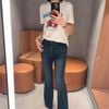  Quần jean loe mài xanh new SS25 